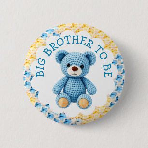 Badge Rond 5 Cm Futur Grand Frère Baby Shower pour Garçon