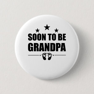 Badge Rond 5 Cm Futur Grand-Père Nouveau Grand-Père Annonce de Gro