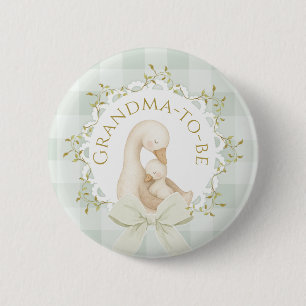 Badge Rond 5 Cm Futur maman Silly Goose Vert Sauge Baby Shower