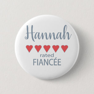 Badge Rond 5 Cm Futur marié 5 coeurs Partie de mariage et cortège