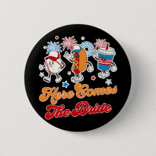 Badge Rond 5 Cm Futur Mariée Baseball Enterrement De Vie De Jeune