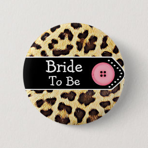 Badge Rond 5 Cm Futur mariée Imprimé léopard Shower de mariage