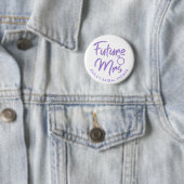 Badge Rond 5 Cm Futur Mme Fête des mariées Violet Parties scintill (En situation)