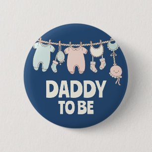 Badge Rond 5 Cm Futur papa mignon Fête de baby shower personnalisé