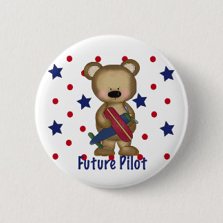 Badge Rond 5 Cm Futur petit ours pilote