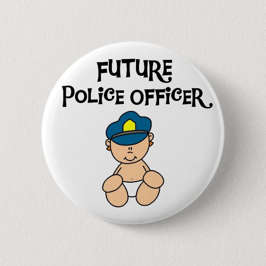Badge Rond 5 Cm Futur policier de bébé (Devant)