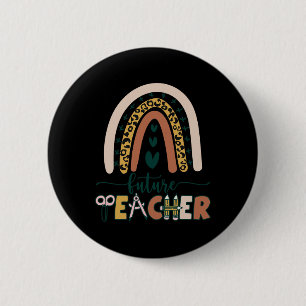 Badge Rond 5 Cm Futur professeur bohème arc-en-ciel léopard nouvea