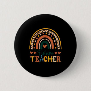 Badge Rond 5 Cm Futur professeur léopard arc-en-ciel nouveau diplô
