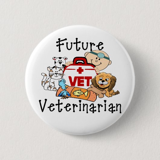 Badge Rond 5 Cm Futur vétérinaire (Devant)