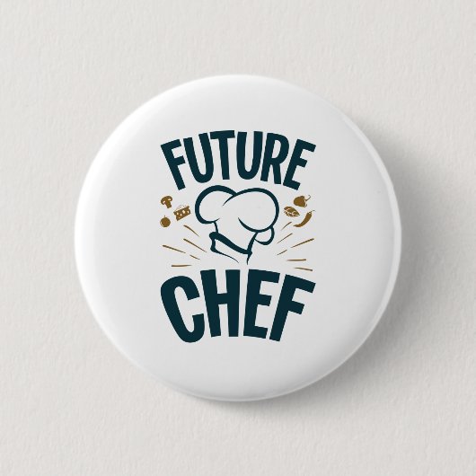 Badge Rond 5 Cm Future Chef Cuisine Lover Culinaire School (Devant)