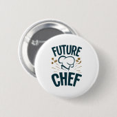 Badge Rond 5 Cm Future Chef Cuisine Lover Culinaire School (Devant & derrière)