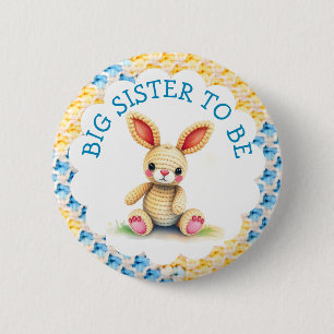 Badge Rond 5 Cm Future Grande Sœur   Baby Shower pour Garçon