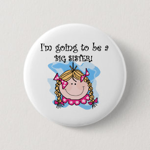 Badge Rond 5 Cm Future grande soeur de fille blonde