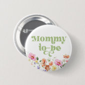 Badge Rond 5 Cm future maman à fleurs sauvages (Devant & derrière)