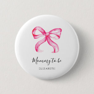 Badge Rond 5 Cm Future Maman Arc-en-Ciel Rose Élégant