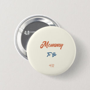 Badge Rond 5 Cm Future maman minimaliste orange genre neutre