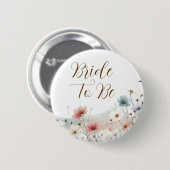 Badge Rond 5 Cm Future Mariée | Baby Shower Champêtre (Devant & derrière)