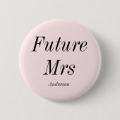 Badge Rond 5 Cm Future Mme Blush Rose Mariée (Devant)