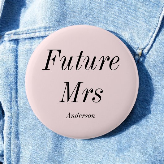 Badge Rond 5 Cm Future Mme Blush Rose Mariée