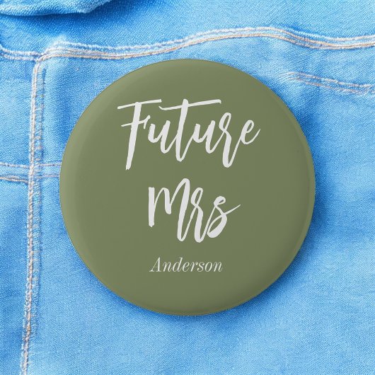 Badge Rond 5 Cm Future Mme Sage Green Bride Bouton
