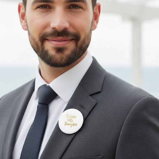 Badge Rond 5 Cm Future Mr Gold Foil Button Pin
