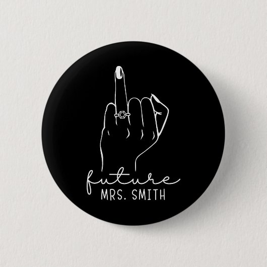 Badge Rond 5 Cm Future Mrs. Smith New Bridal To Be Fiance Bachelor (Devant)