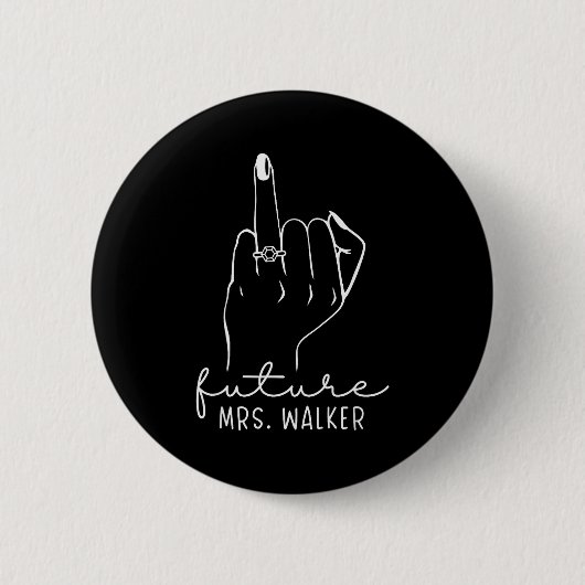 Badge Rond 5 Cm Future Mrs. Walker New Bridal To Be Fiance Bachelo (Devant)