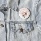 Badge Rond 5 Cm Future Papa Baby Shower Éléphant Rose (En situation)