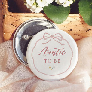 Badge Rond 5 Cm Future Tante Baby Shower Wildflower Coquette