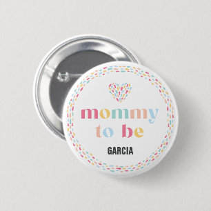 Badge Rond 5 Cm Futures maman baby shower couleurs pastel arc-en-c