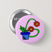 Badge Rond 5 Cm G - Bouton Monogramme Fleurs (Devant & derrière)