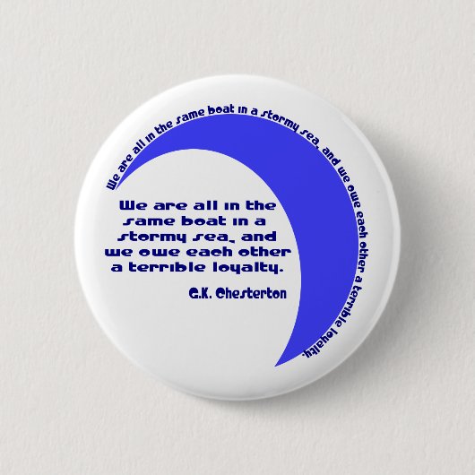 Badge Rond 5 Cm G. K. Chesterton Mer agitée (Devant)