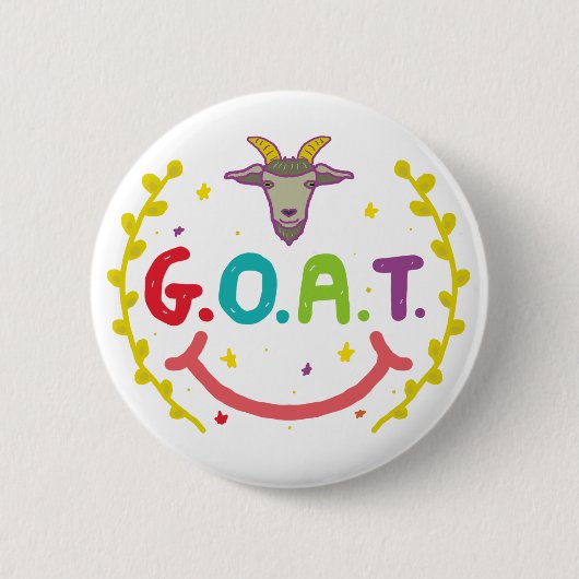 BADGE ROND 5 CM G.O.A.T. (Devant)