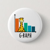 Badge Rond 5 Cm G-raph Funny Giraffe Graph Pun (Devant)