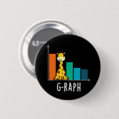 Badge Rond 5 Cm G-raph Funny Giraffe Graph Pun Graph Dark BG (Devant & derrière)
