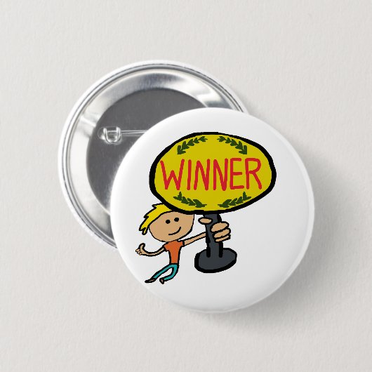 Badge Rond 5 Cm Gagnant (Devant & derrière)