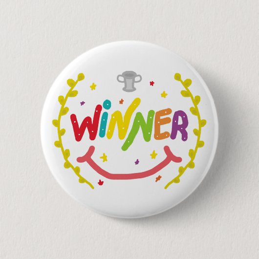 Badge Rond 5 Cm Gagnant (Devant)