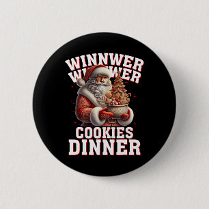 Badge Rond 5 Cm Gagnant Cookies Dîner Père Noël Funny Trump Chr