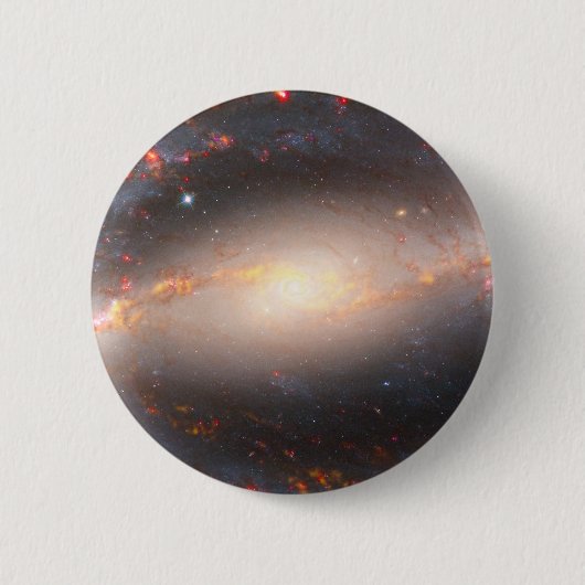 Badge Rond 5 Cm Galaxie Spirale Ngc 1300. (Devant)