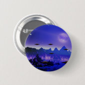 Badge Rond 5 Cm Galaxies d'ovnis (Devant & derrière)