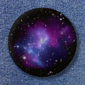 Badge Rond 5 Cm Galaxy Cluster MACS J0717 Photo céleste violet