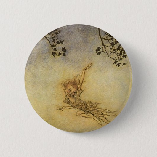 Badge Rond 5 Cm Galet, un lutin par Arthur Rackham (Devant)