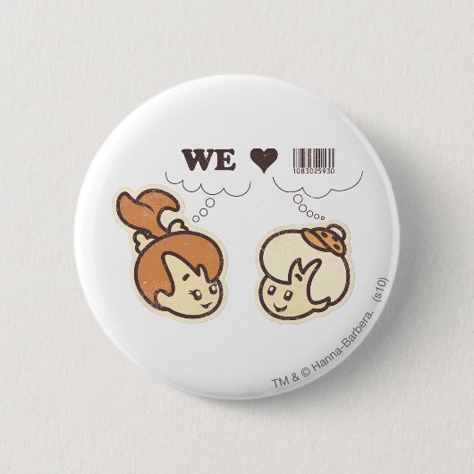 Badge Rond 5 Cm Galets et Bam Bam We Love (Devant)