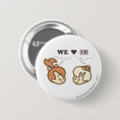 Badge Rond 5 Cm Galets et Bam Bam We Love (Devant & derrière)