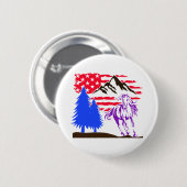 Badge Rond 5 Cm Galloping Wild Mountain Horse (Devant & derrière)