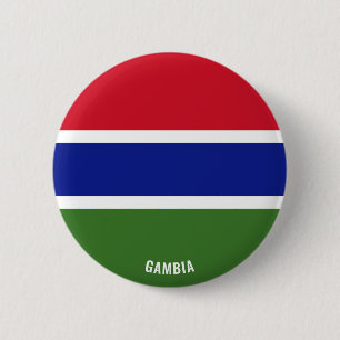 Badge Rond 5 Cm Gambie Drapeau mignon Patriotique