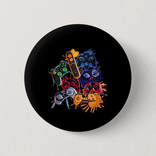 Badge Rond 5 Cm Game Control All Things Video Game Controller (Devant)