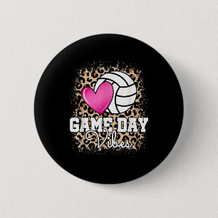 Badge Rond 5 Cm Game Day Volley Leopard Print Women Ladys Vol