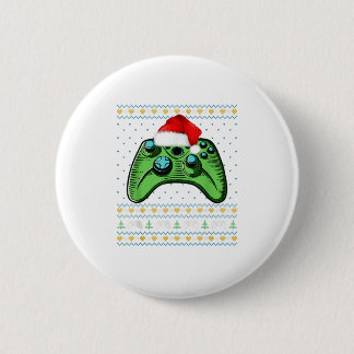 Badge Rond 5 Cm Game de Noël horrible contrôleur vidéo Ch