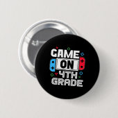 Badge Rond 5 Cm Gamer Ck To School Funny Game 4th Grade Kids Boys (Devant & derrière)